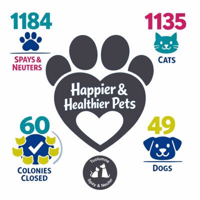 1184 Spays and Neuters, 1135 cats and 49 dogs. 60 Colonies closed